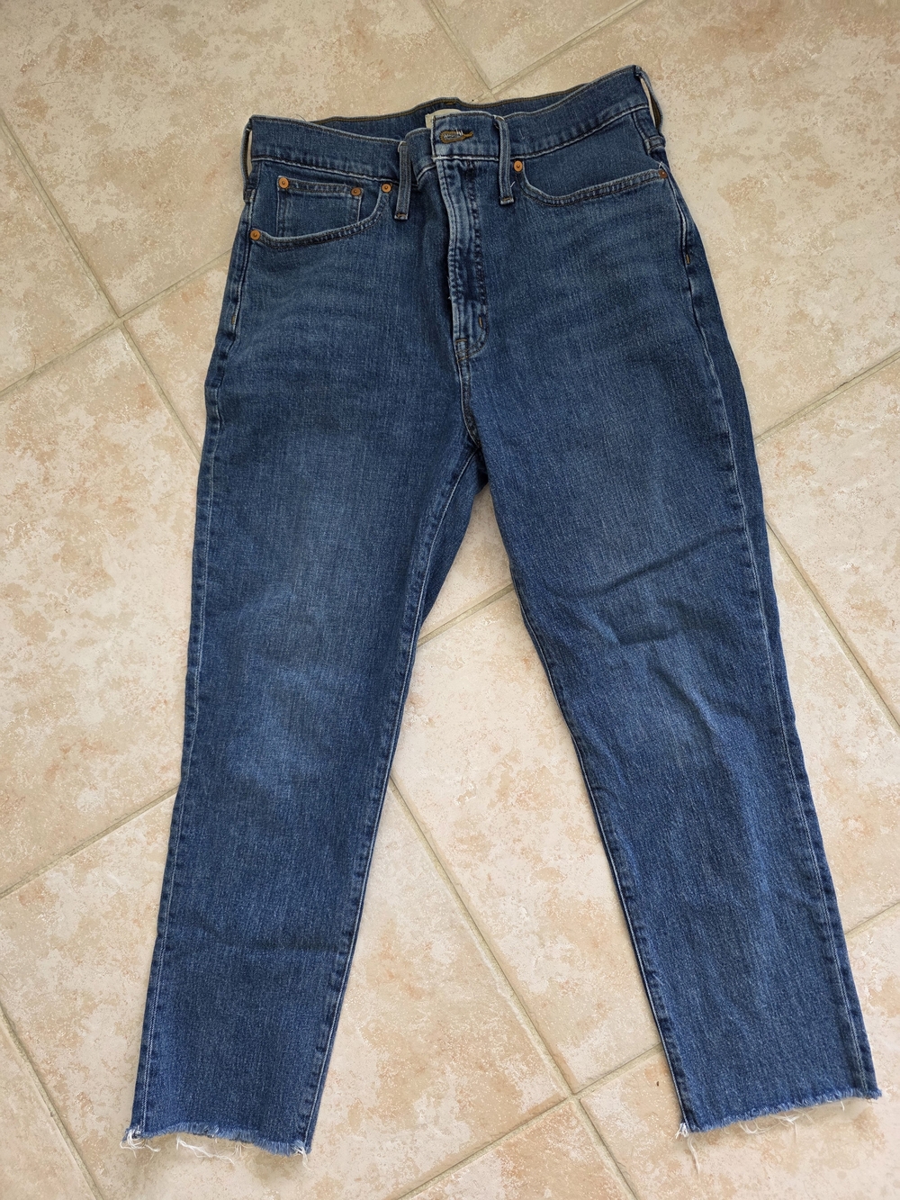 Madewell Women's Ankle Crop Jeans in Dark Blue Indigo